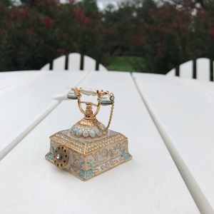 Enamel Swarovski Deco Telephone Trinket Box